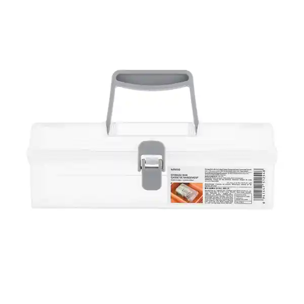 Miniso Caja de Almacenamiento Larga Con Asa y Tapa Abatible