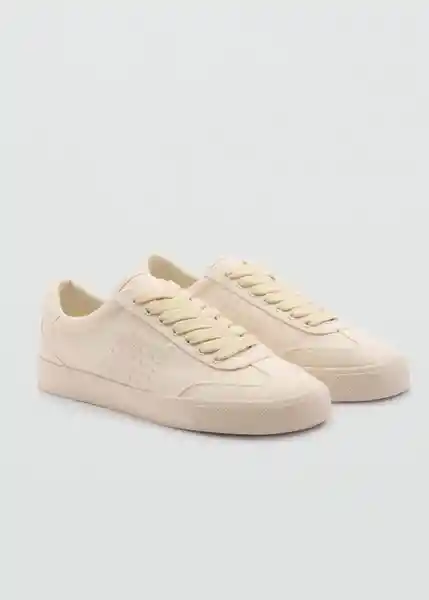 Tenis Uni Beige Talla 37 Mujer Mango