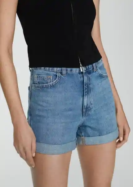 Short Mom80 Tejano Medio Talla 52 Mujer Mango