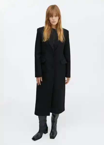 Abrigo Silence Negro Talla M Mujer Mango
