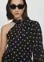 Blusa Adela Negro Talla L Mujer Mango
