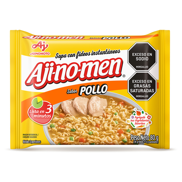 Ajinomen Sopa instantánea con Fideos Sabor a Pollo 80 g