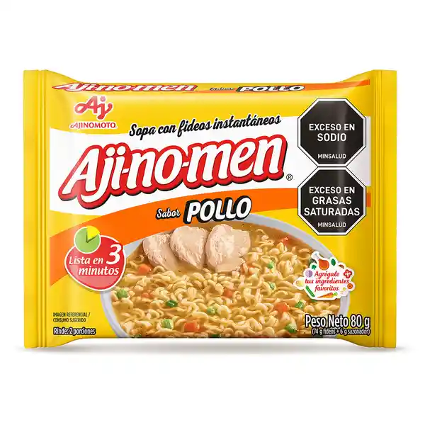 Ajinomen Sopa instantánea con Fideos Sabor a Pollo