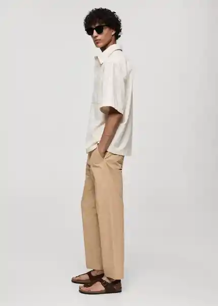 Pantalón Gino Beige Talla 42 Hombre Mango