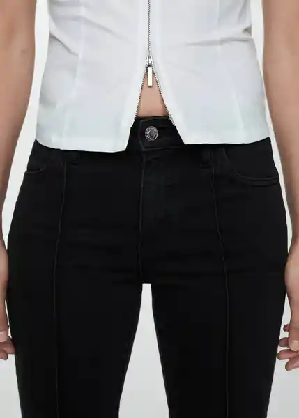 Jean Lora Tejano Negro Talla 34 Mujer Mango