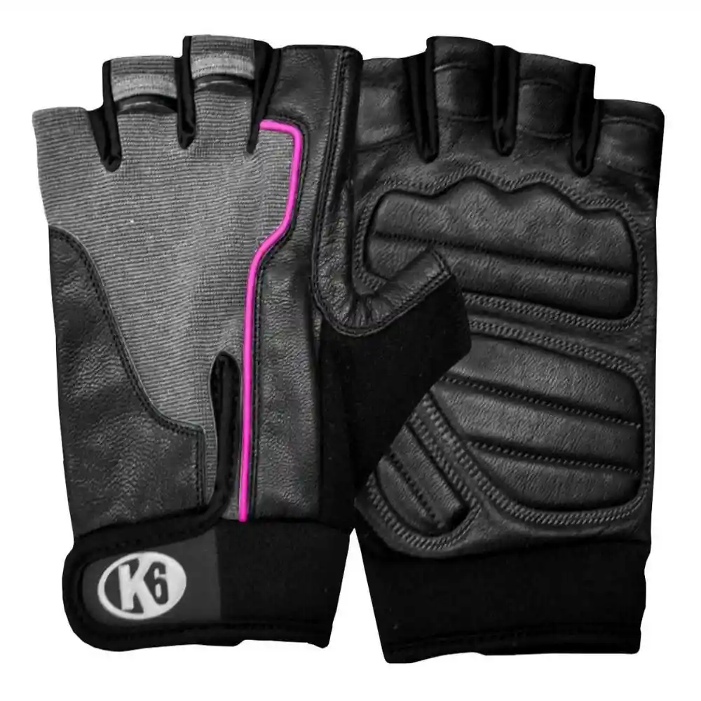 K6 Guantes Para Gimnasio de Cuero Gym Ice Fusion Fuscia Talla S