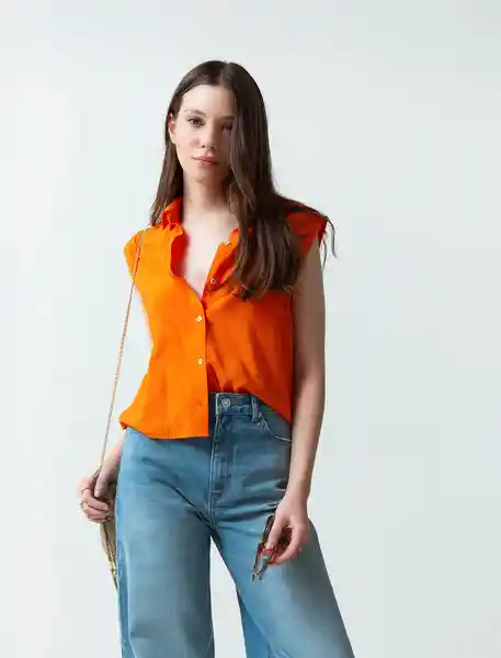 Camisa Anisa Naranja Frailecillo Medio Cala S 413F381 Naf Naf