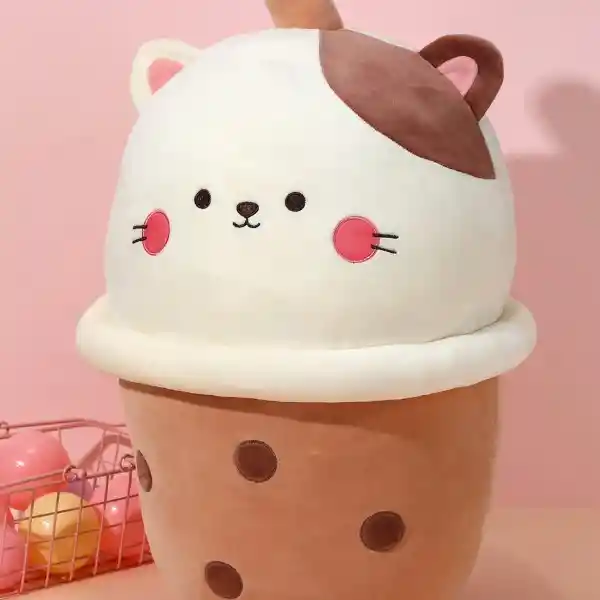 Peluche de Gato Bubble Tea Milk Tea Miniso