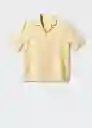 Camisa Estrenc Amarillo Talla M Hombre Mango