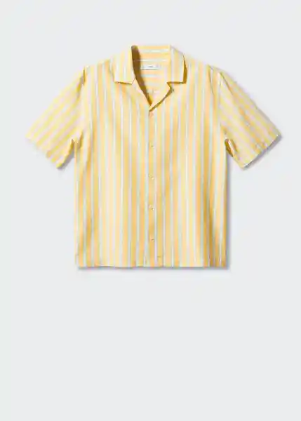 Camisa Estrenc Amarillo Talla M Hombre Mango