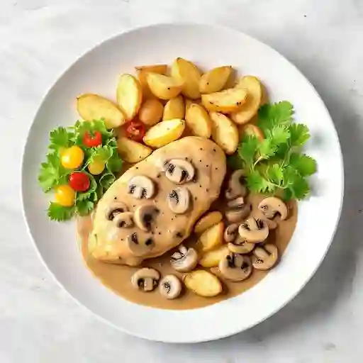 Pechuga En Salsa De Champinones