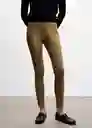 Pantalón Legging Elina Khaki Talla S Mujer Mango