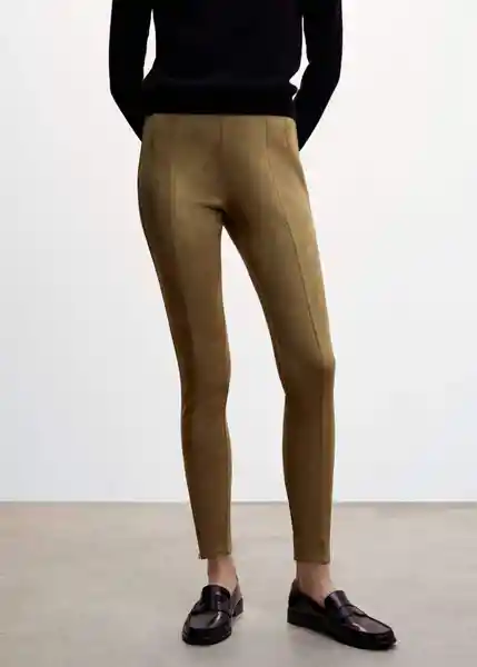 Pantalón Legging Elina Khaki Talla S Mujer Mango