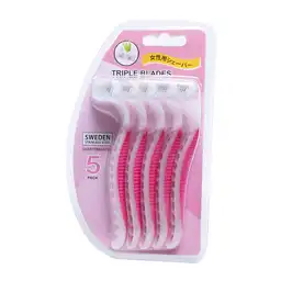 Miniso Paquete de Rastrillos Para Mujer de 3 Hojas Rosa