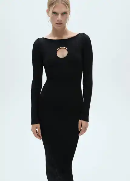 Vestido Chicho2 Negro Talla L Mujer Mango