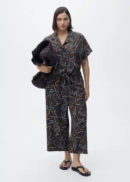 Camisa Life Marrón Talla L Mujer Mango