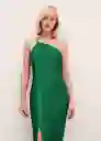 Vestido Fleca Verde Talla S Mujer Mango