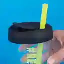 Vaso de Vidrio Con Tapa en Silicona Negro 350 mL Miniso