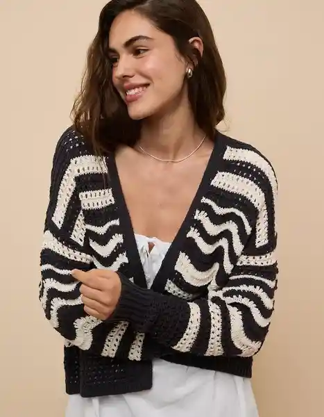 Suéter Mujer Tejido Negro Talla SMALL 1234001 American Eagle