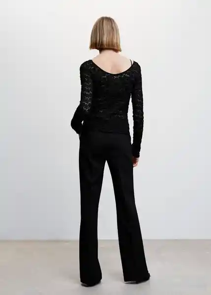 Camiseta Sam Negro Talla S Mujer Mango