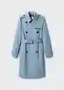 Gabardina Trench Polana Azul Talla L Mujer Mango