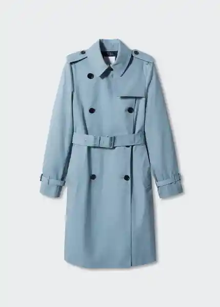 Gabardina Trench Polana Azul Talla L Mujer Mango