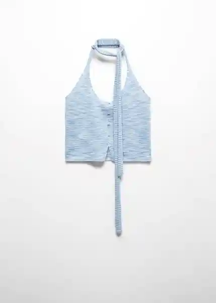 Top Ella Celeste Talla M Mujer Mango