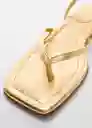 Sandalias March Oro Talla 38 Mujer Mango