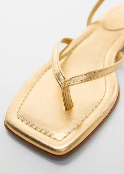 Sandalias March Oro Talla 38 Mujer Mango