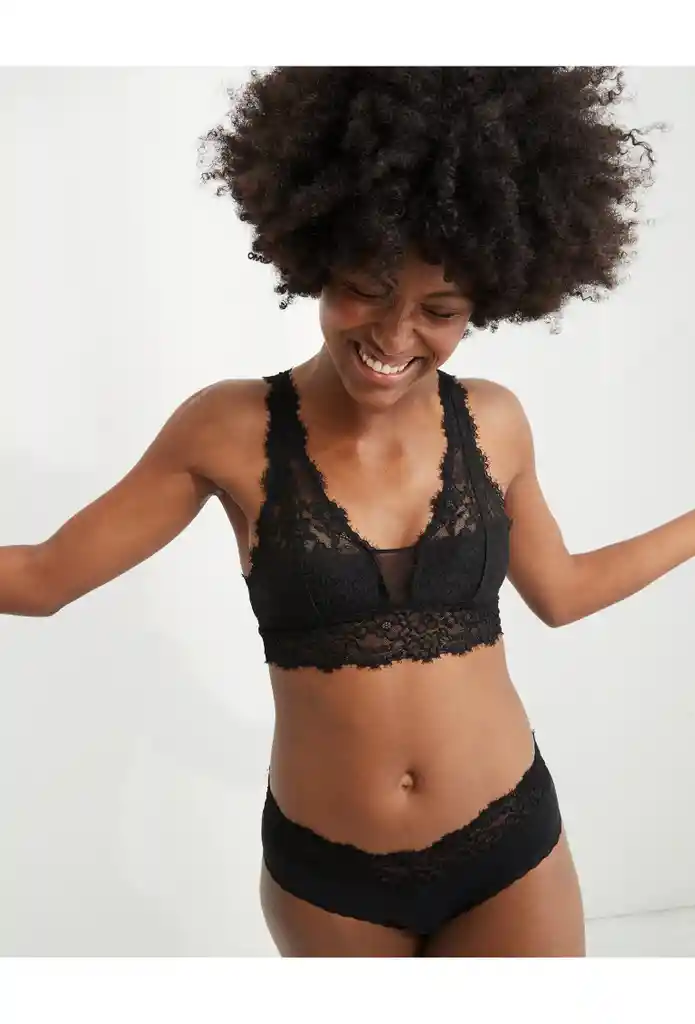 Bralette Negro Talla Medium Aerie American Eagle