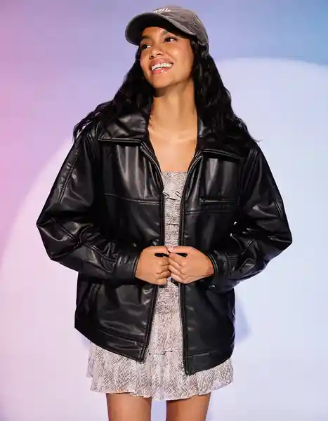 Chaqueta Mujer Negro Talla Medium 3757001 American Eagle