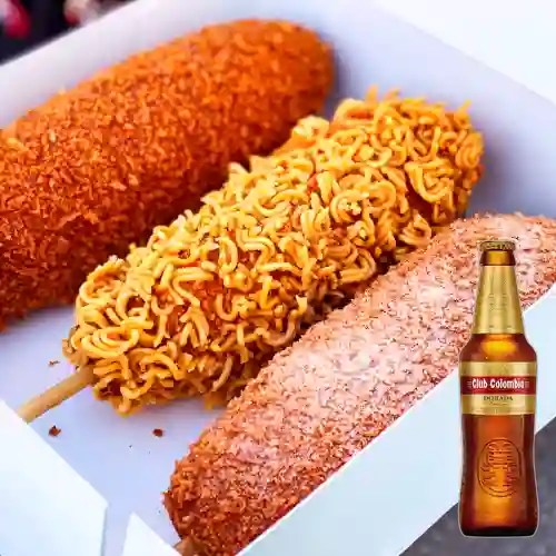 Combo Ramen Dog + Club Colombia Dorada 350 ml
