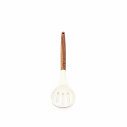Cuchara Ranurada Silicona Acacia Blanco Ambiente Gourmet