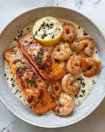 Robalo en Salsa de Camarón y Coco