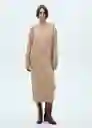 Vestido Mariam Camel Talla L Mujer Mango