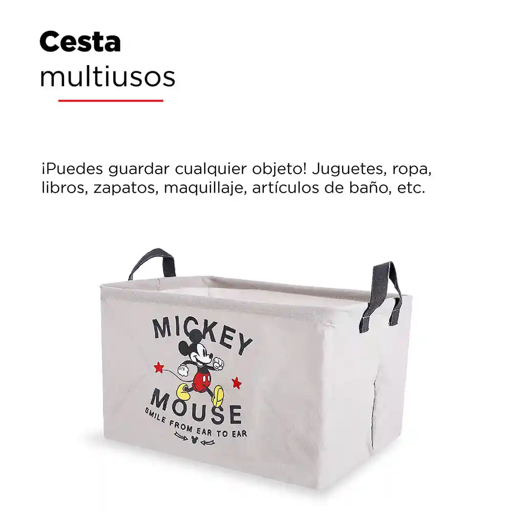 Miniso Organizador Mickey Mouse de Tela Blanco