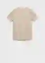 Camiseta Cherlo Crudo Talla M Hombre Mango