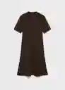 Vestido Seseta Chocolate Talla XS Mujer Mango