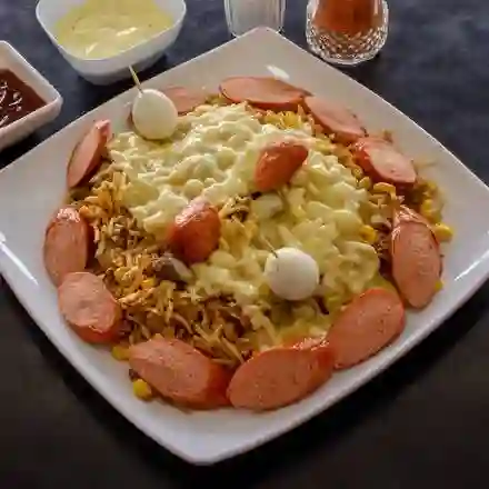 Mazorcada con salchicha americana