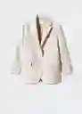Blazer Americana Noel Beige Talla M Mujer Mango