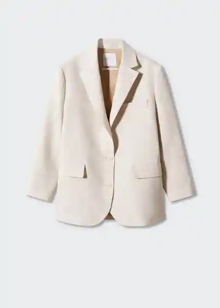 Blazer Americana Noel Beige Talla M Mujer Mango