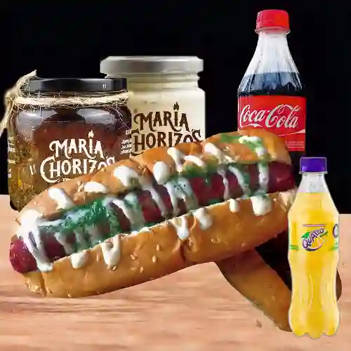 Combo Chorizo Santarrosano c/ Pan +Quatro Orig 400ML