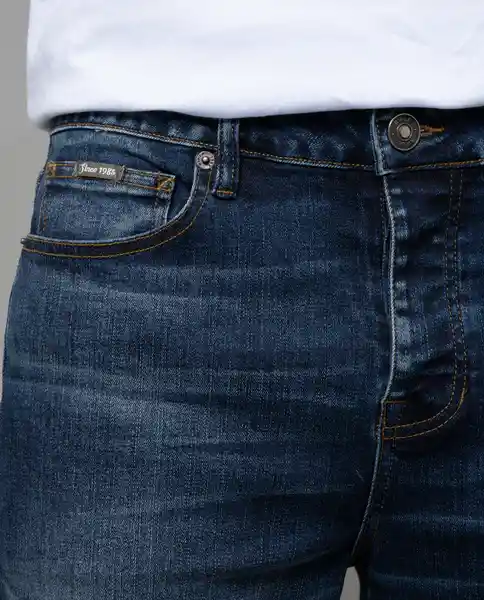Jean Straight Hombre Azul Denim Medio T 30 51425 Rifle