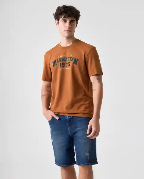 Camiseta Hombre Café Talla M 842G001_CAF181154 Americanino