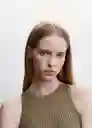 Top Carrera Khaki Talla L Mujer Mango