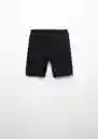 Bermuda Rub Zip Negro Talla 12 Niños Mango