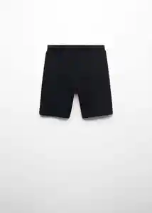 Bermuda Rub Zip Negro Talla 12 Niños Mango