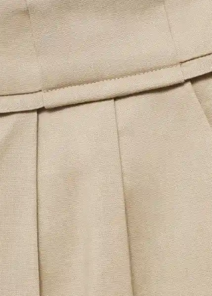 Short Paulo Beige Talla 44 Mujer Mango