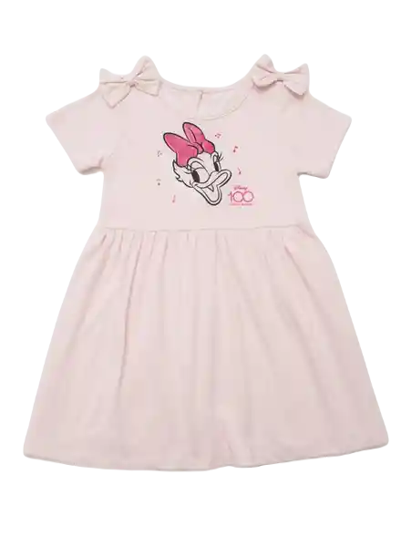 Vestido Manga Corta Rosado Talla 12/18 Meses