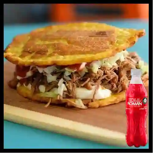 Hamburguesa de Patacón Criolla +Kola Román Org 400ML